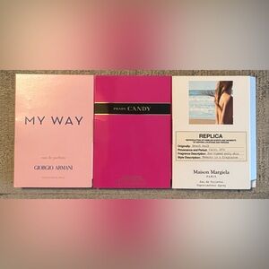Designer fragrances Perfume Samples (3) , as pictured in cards